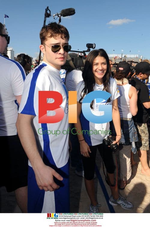 Ed Westwick and Jessica Szohr at Celebrity Beach Bowl