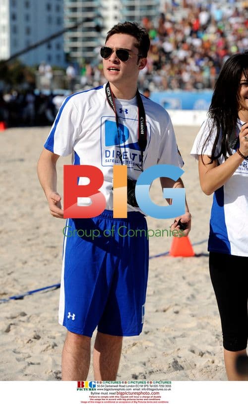 Ed Westwick and Jessica Szohr at DIRECTV Celebrity Beach Bowl