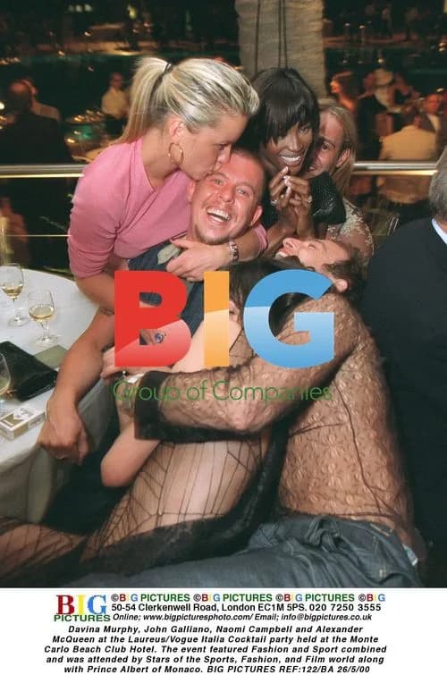 Alexander McQueen, Davina Murphy, John Galliano, Naomi Campbell at Laureus Event