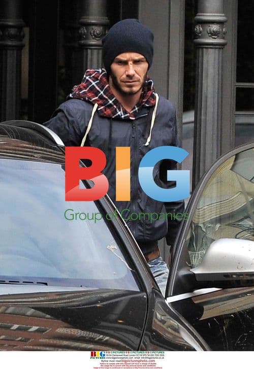 David Beckham Arriving with Scratch on Nose