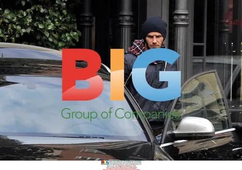 David Beckham entering car with scratch