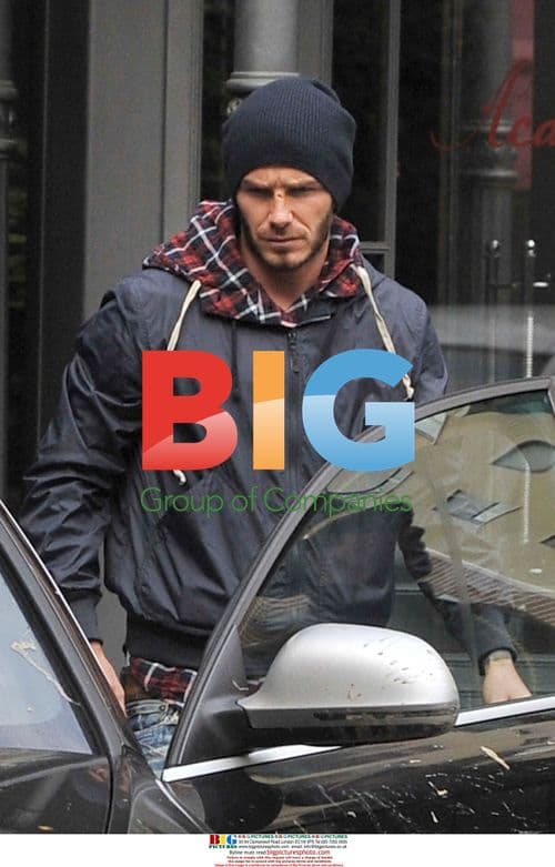 David Beckham Gets Into Car, Nose Scratch