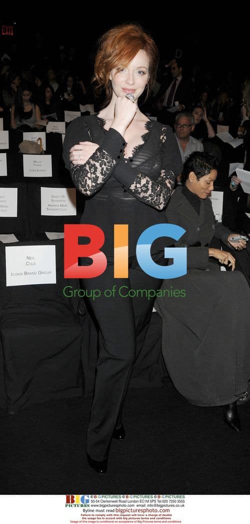 Christina Hendricks at Badgley Mischka Fashion Show