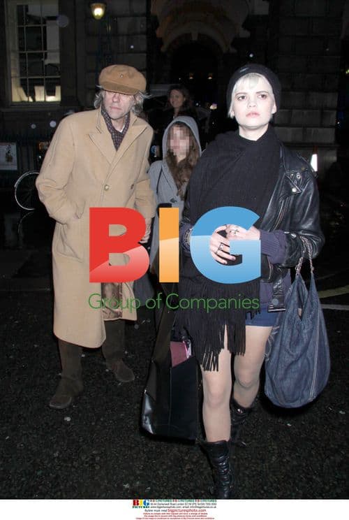 Bob Geldof, Tiger Lilly, and Pixie Geldof at Naomi Campbell Fashion Show