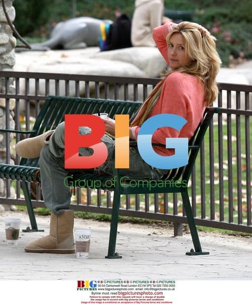 Penny Lancaster-Stewart and son at park