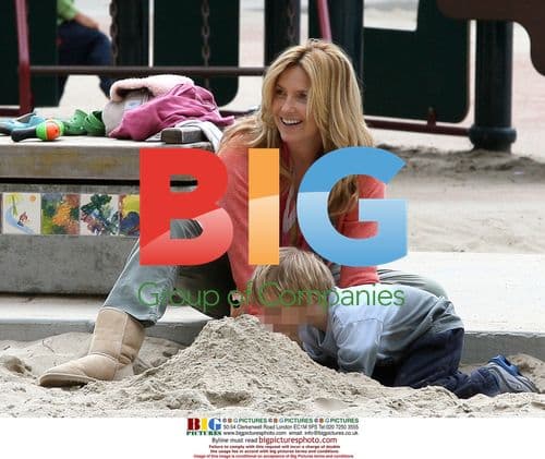 Penny Lancaster-Stewart and son in Beverly Hills