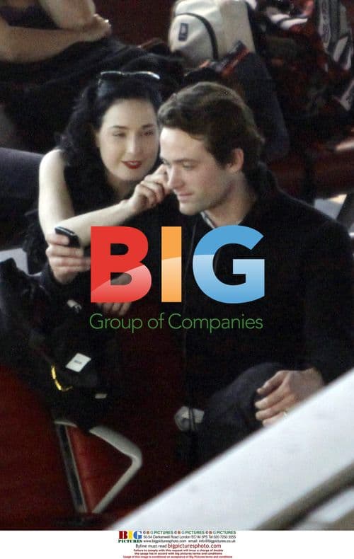 Dita von Teese and Louis-Marie de Castelbajac at Nice Airport