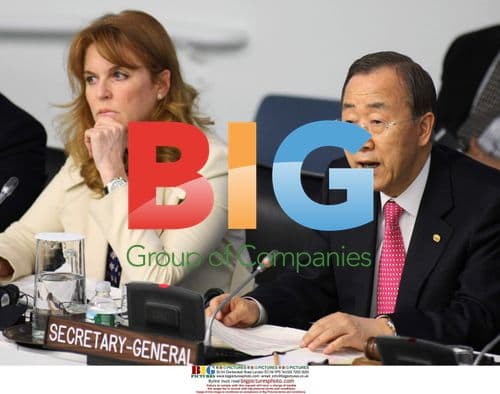 Sarah Ferguson and Ban Ki-moon at UN Event