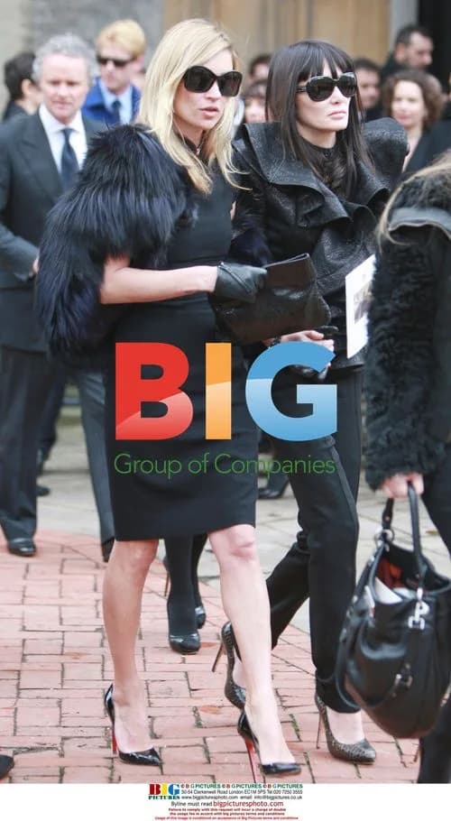 Kate Moss and Annabelle Neilson at McQueen Funeral