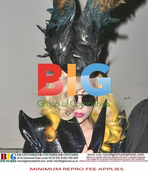 Lady Gaga Leaves Zuma in Headpiece