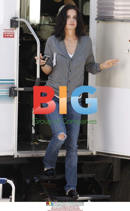 Courtney Cox on Set in LA for Cougarville