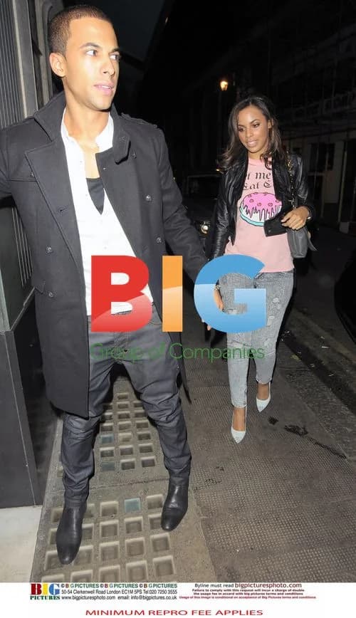 Marvin Humes and Rochelle Wiseman Spotted Leaving Restaurant