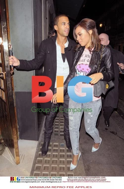 Marvin Humes and Rochelle Wiseman Leaving The Ivy