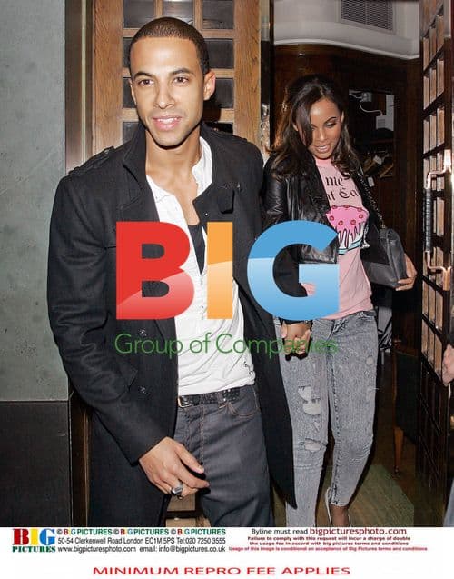 Marvin Humes and Rochelle Wiseman Leaving Restaurant