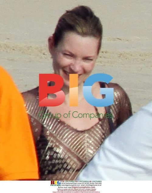Kate Moss at the Beach with Friends
