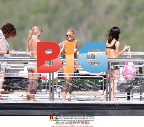 Lindsay Lohan and Sister Ali on Yacht in Saint Barths