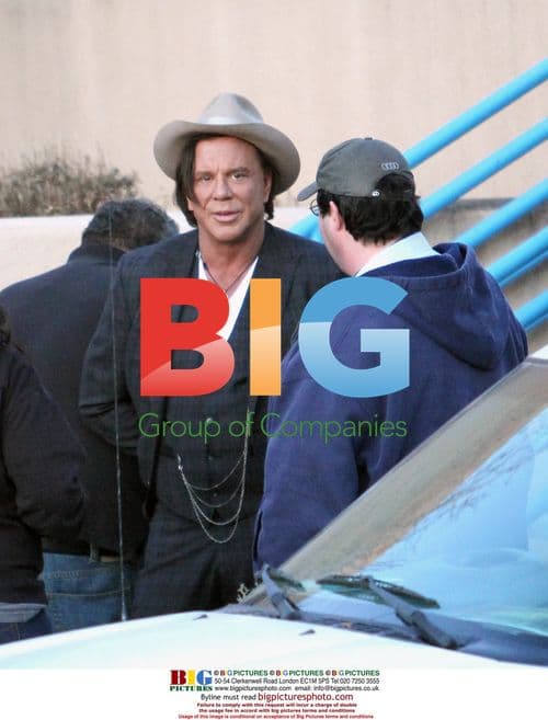 Mickey Rourke on set of 'Passion Play'