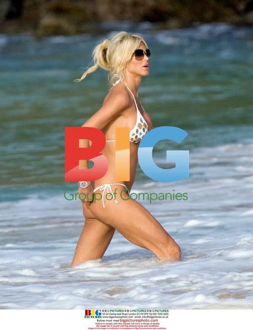 Victoria Silvstedt in Bikini on St Barts Beach
