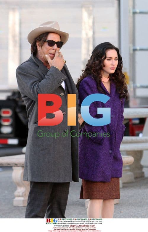 Megan Fox and Mickey Rourke on set of 'Passion Play'