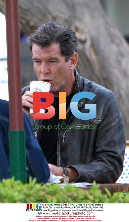 Pierce Brosnan with son Dylan and dog in Malibu
