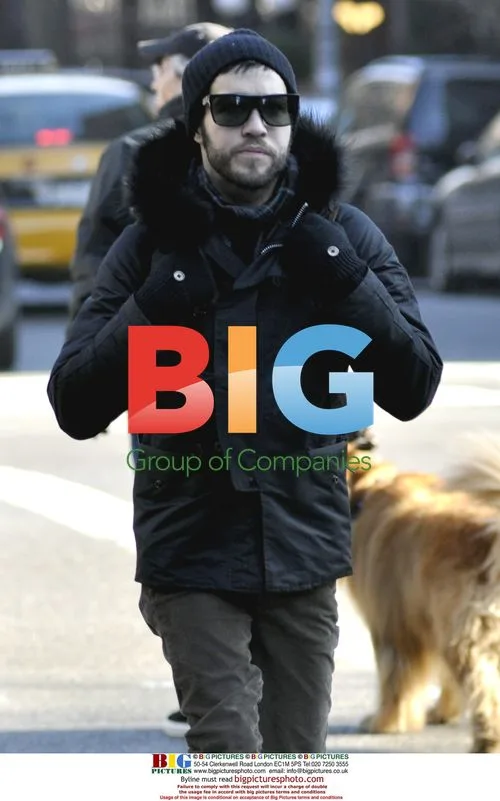 Pete Wentz Walks in NYC in Moon Boots