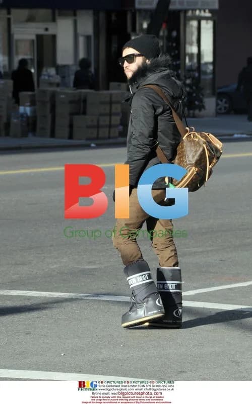 Pete Wentz Spotted in NYC Moonboots