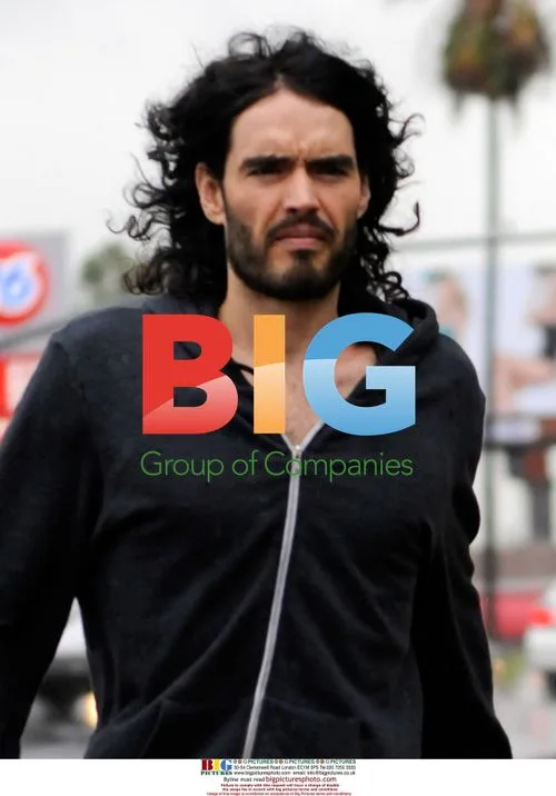 Russell Brand arrives at Crunch Gym