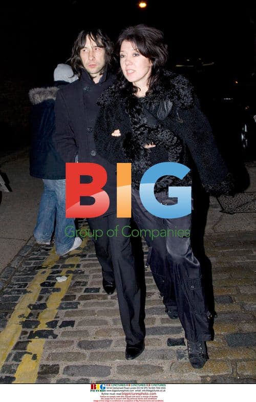 Bobby Gillespie leaving Shoreditch House with wife
