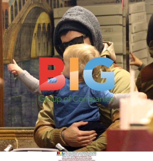 Pete Wentz with son Bronx in NYC