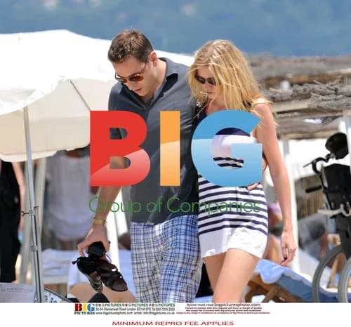 David Walliams and Lara Stone enjoy beach break in France