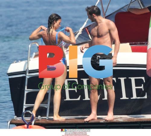 Frank Lampard and Christine Bleakley swim in Italy