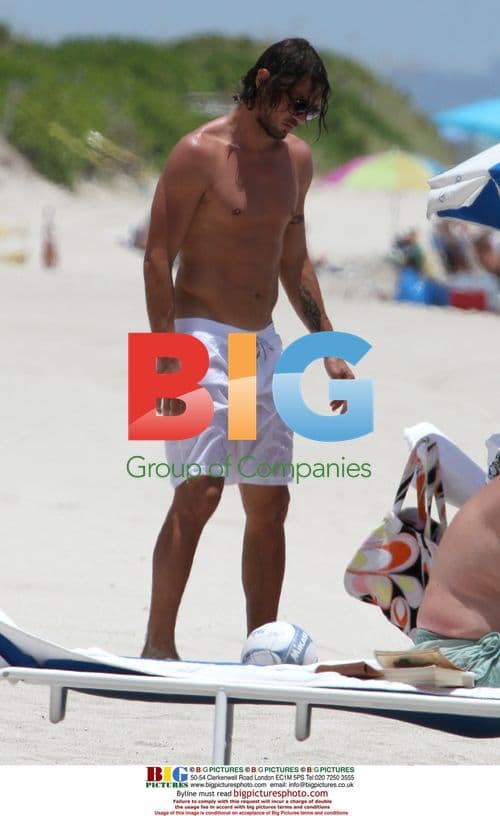 Paolo Maldini Enjoys Beach Day in Miami