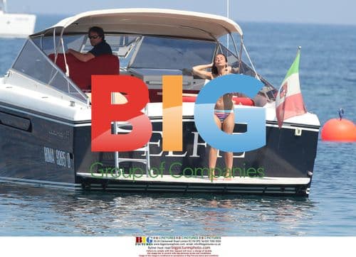 Frank Lampard and Christine Bleakley swim in Italy