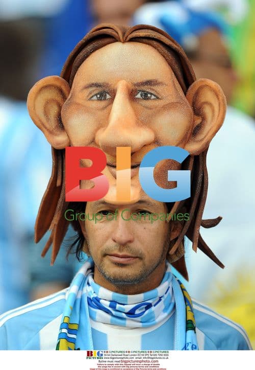 Argentina Fan Wears Messi Mask