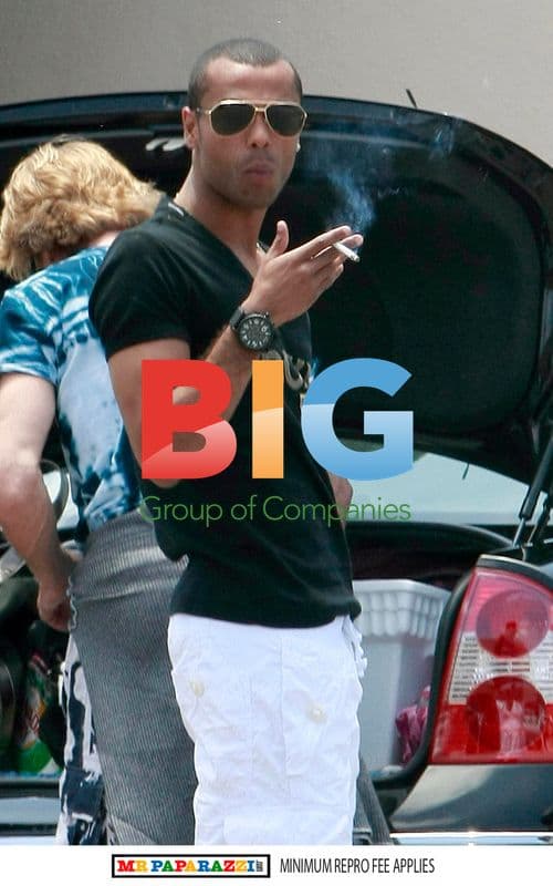 Ashley Cole Attends Beach Party in LA