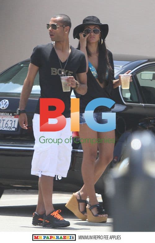 Ashley Cole Meets Mystery Girls at LA Beach Party