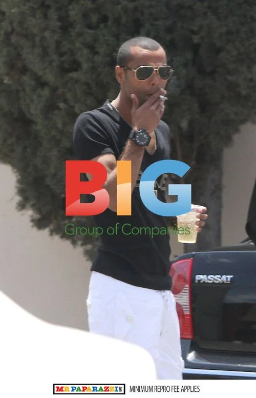 Ashley Cole Attends Beach Party in LA