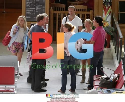 Geri Halliwell and family at Nice Airport