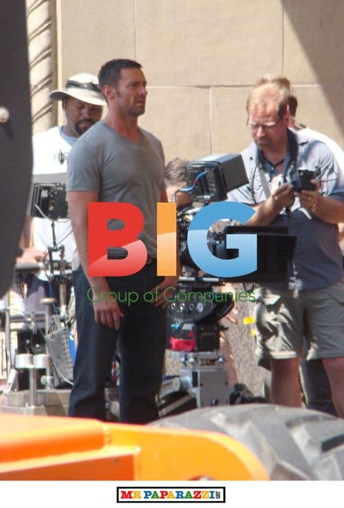 Hugh Jackman & Evangeline Lilly on 'Real Steel' Set
