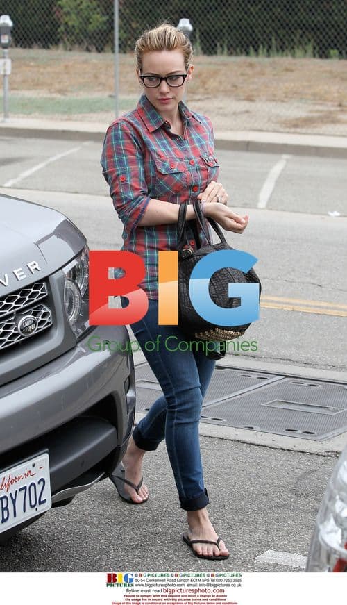 Hilary Duff Getting Hair Done in Beverly Hills