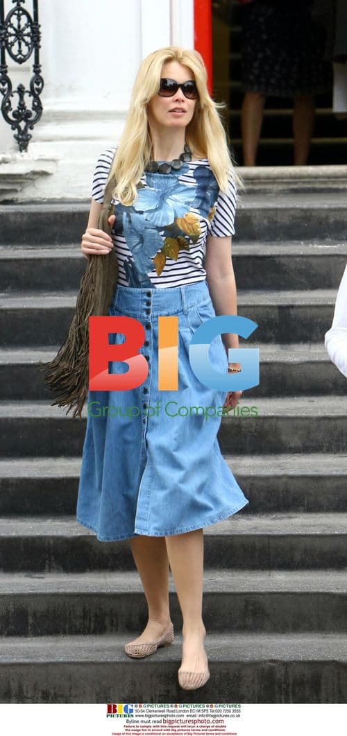 Claudia Schiffer and husband on school run