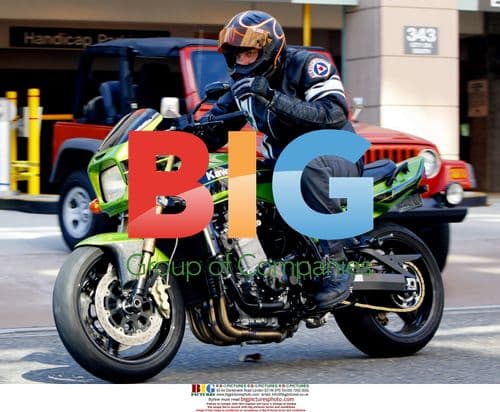 Jesse James Leaves Court on Motorcycle