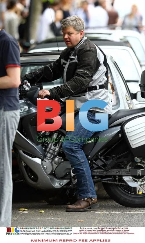 Adrian Chiles Rides Motorcycle Without Helmet