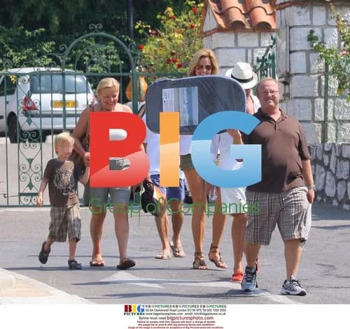 Rod Stewart and Family on Walk in France