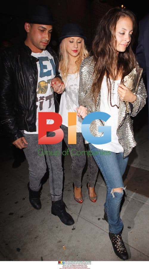 Christina Aguilera and Nicole Richie Leave Nightclub