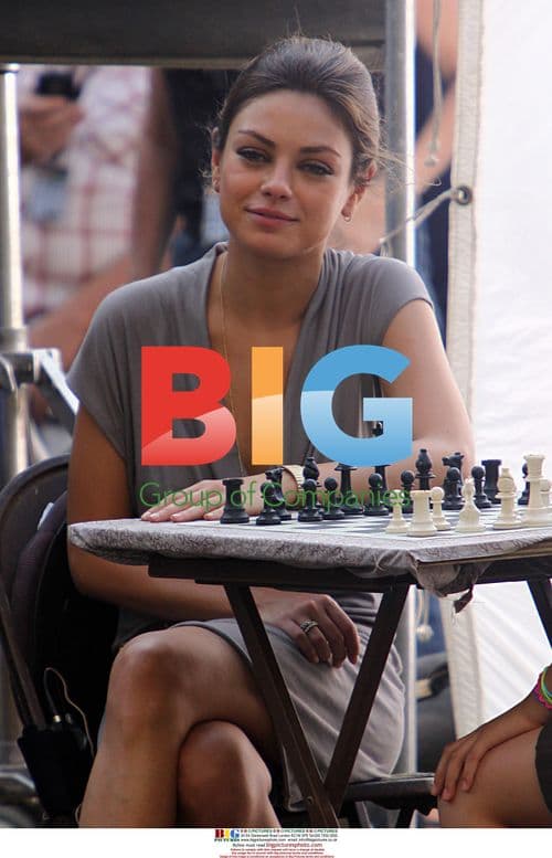 Mila Kunis on Set of Friends With Benefits
