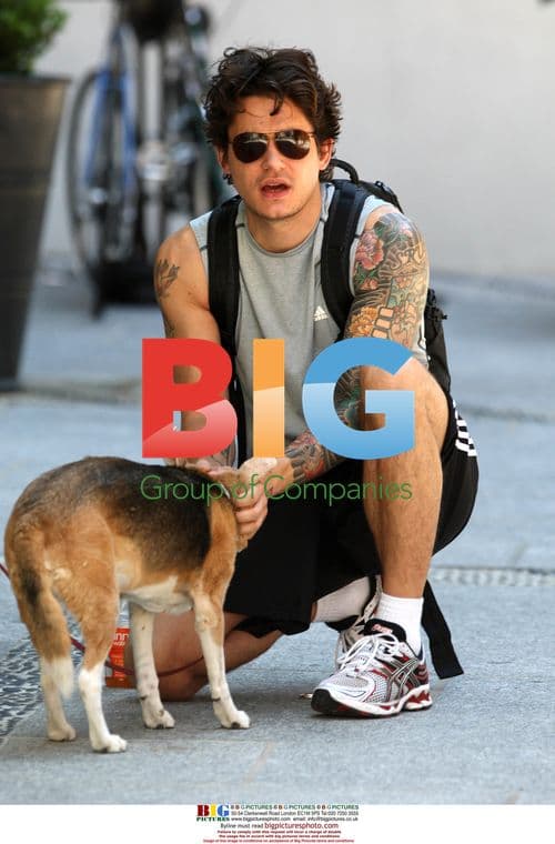 John Mayer Walks Dog in Soho