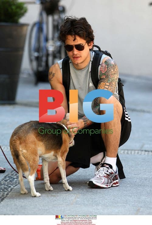 John Mayer Walks Dog in Soho
