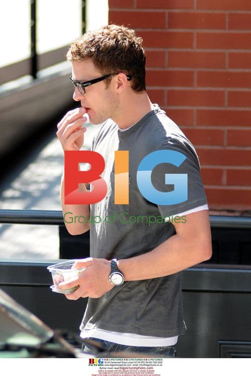Justin Timberlake Snacking on Cherries in NYC