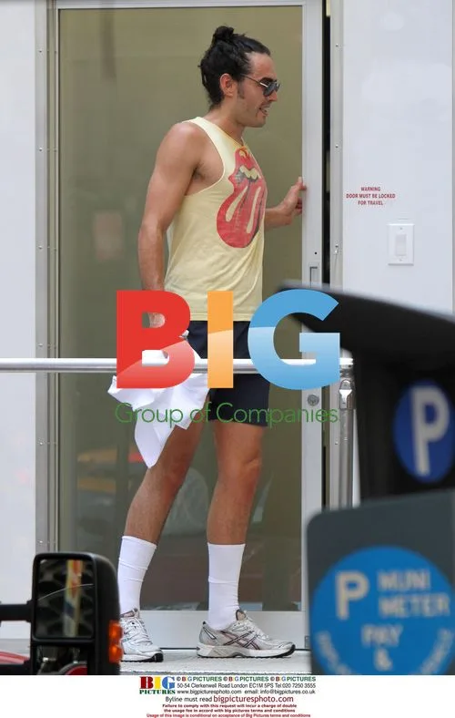 Russell Brand on the Set of "Arther"